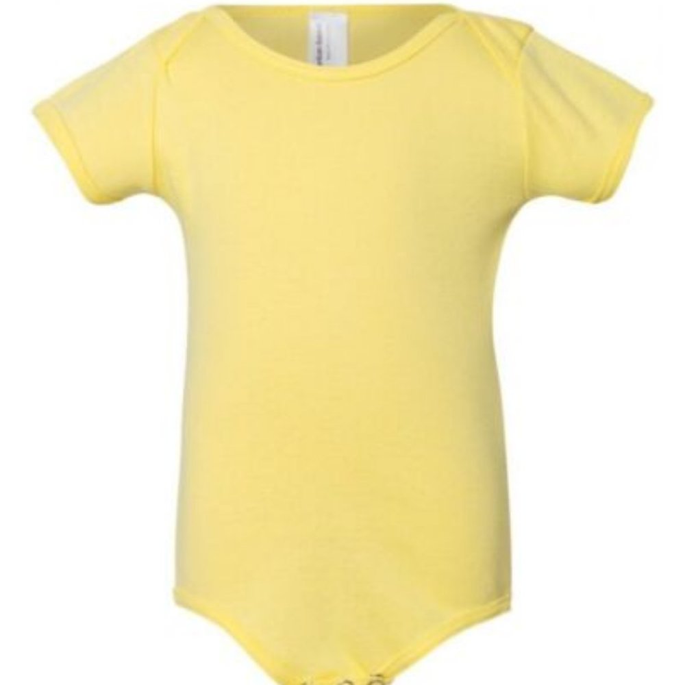 NWT AMERICAN APPAREL INFANT BABY RIBBED ONE PIECE ONESIE LEMON 18-24 MONTHS